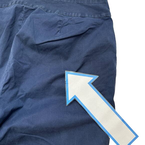 EILEEN FISHER Washed Blue Wide Leg Crop Cotton Blend Pants Size Medium #S4WE0-3 - Picture 9 of 11